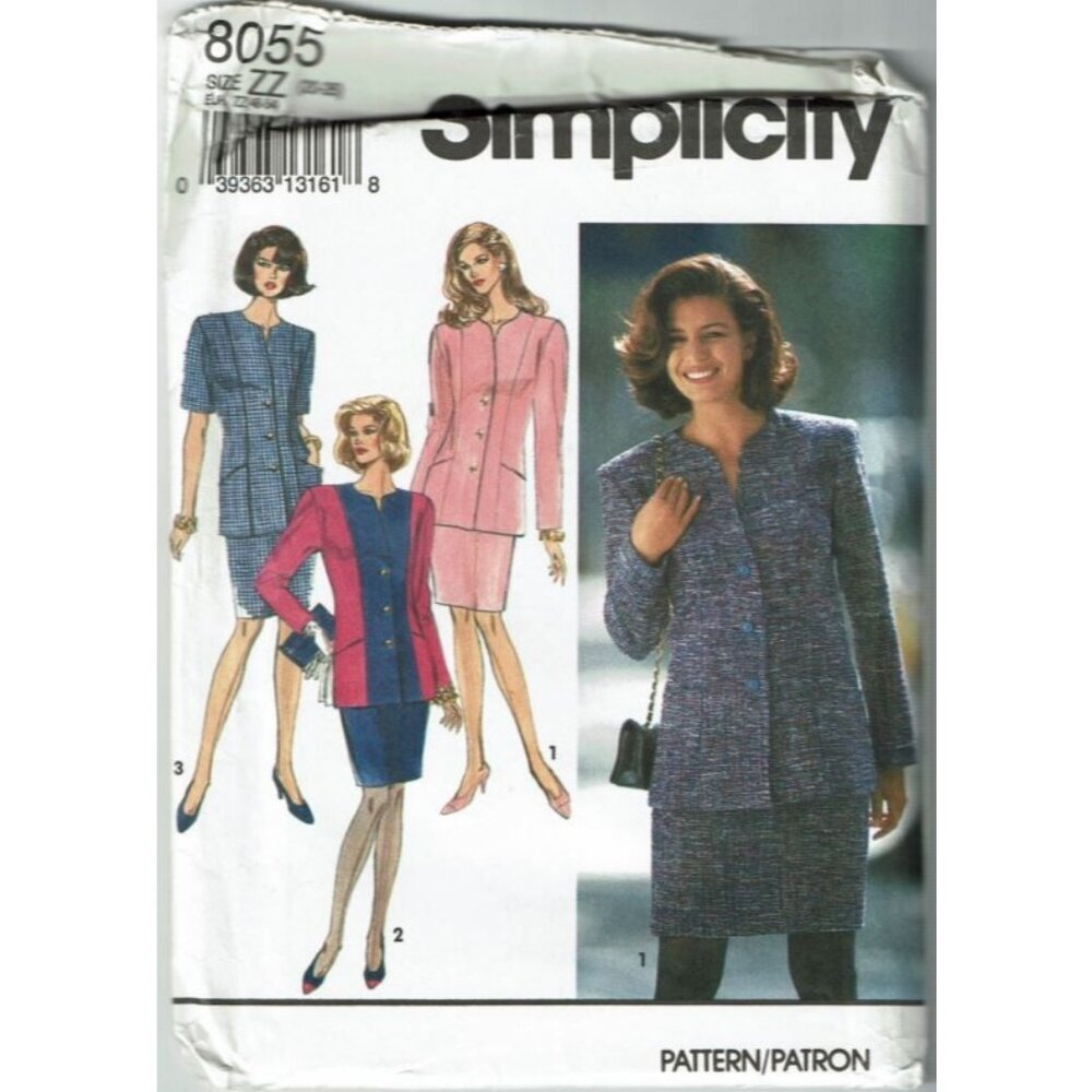 Simplicity Sewing Pattern‎ 8055 Skirt Jacket Misses Size 20-26